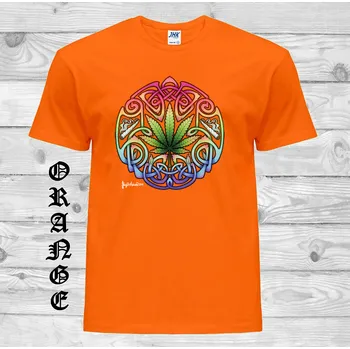 levne-bavlnene-tricko-potisk-keltsky-joint Barva: Orange - oranžová, velikost: M