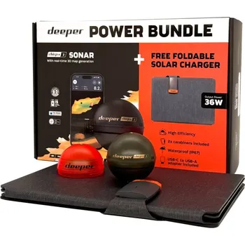 Echolot Deeper Power Bundle Sonar Chirp Plus 3 a solární nabíječka
