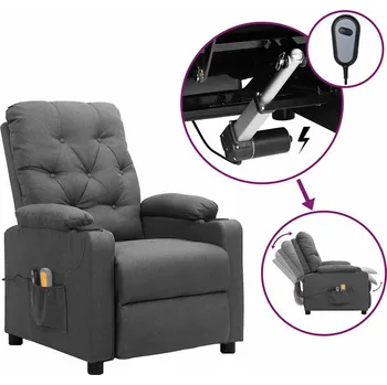 Křeslo zahrada-XL Elektrické masážní křeslo světle šedé textil 3098851