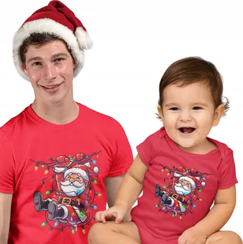 Pánské oblečení Sada tričko TÁTA L a body MIKULÁŠ V SVĚTÝLKÁCH, vánoční oblečení