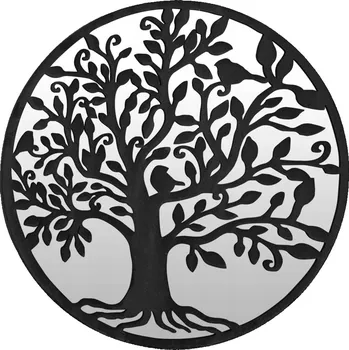 Zrcadlo Zrcadlo do interiéru, černé, 40x2,5 cm, kulaté, železné