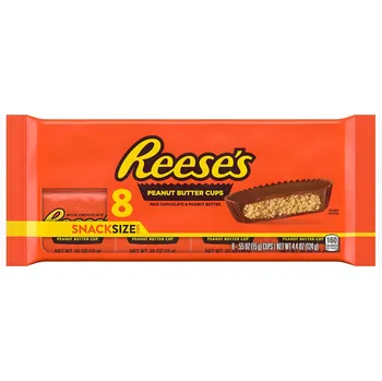 Čokoláda REESE'S 8 KUSŮ MINIATURNÍCH KOŠÍČKŮ S ARAŠÍDOVÝM MÁSLEM 124g