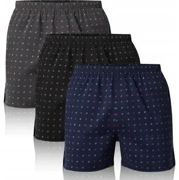 Pánské spodní prádlo PÁNSKÉ VOLNÉ BOXERKY KLASICKÉ 100% BAVLNA SADA 3 KUSŮ *XXL