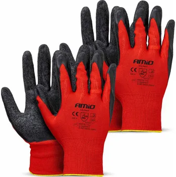Pracovní rukavice Ochranné polyesterové rukavice potažené latexem velikost 10 2121X 4ks. AMIO-04637