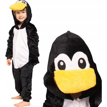 Dětské pyžamo Kigurumi Onesie Kostým Tučňák Černý 135-145 cm
