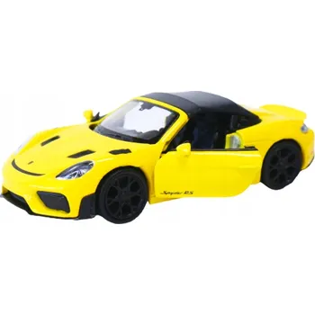 autíčko Model Kovový model Porsche 718 Spyder RS Soft Top 1:34 -39 Welly Nex žlutý
