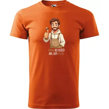 Sablio Tričko s potiskem Hrdina bez pláště? Ano, jsem včelař - oranžové 5XL