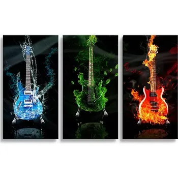 Obraz Sablio Obraz - 3-dílný Kytary - 120x80 cm
