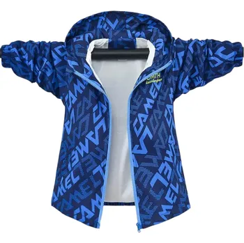 Chlapecká bunda Zimní chlapecká bunda s kapucí Teplá prošívaná bunda na zip Podzimní a zimní oblečení Pohodlný bavlněno-polyesterový materiál pro každodenní použití modrá 14