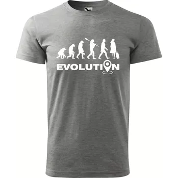 Sablio Tričko s potiskem Evoluce cestovatelky - šedé L