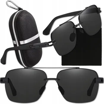 Polaryzacyjne Okulary AVIATOR Męskie Pouzdro Černé Pilotky UV FILTR řidiče