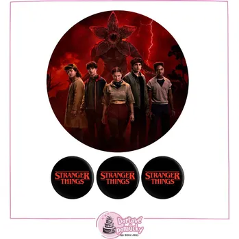 Jedlá dekorace na dort STRANGER THINGS č.10 jedlý papír nebo fondánový list - Bez úprav / Jedlý papír / Bez decor gelu