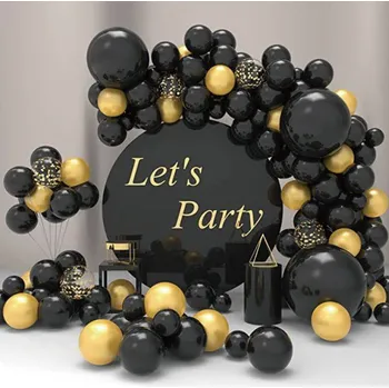 Přisada na vaření a pečení Balónková girlanda černo zlatá 112ks - Cakesicq | Cukrářské potřeby
