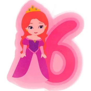 Svíčka na dort číslice šest princezna 7cm - Dekora | Cukrářské potřeby