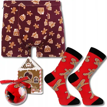 Boxerky Sada Pánské Vánoční Boxerky a Ponožky v Baňce Dárek MORAJ XL