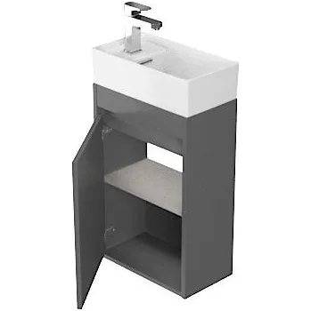 Koupelnový nábytek Cersanit - SET B107 Crea skříňka + Crea 40 umyvadlo, Šedá, S801-281