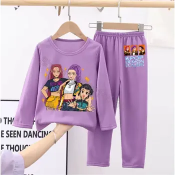 Dívčí pyžamo KPop Demon Hunters (Lovkyně démonů) KPop Demon Hunters dívčí pyžamo s potiskem Motiv: LMNT84K-LMNT126K, Velikost: 110