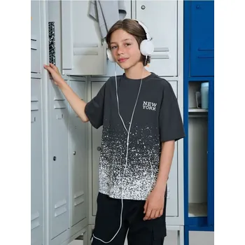 Chlapecké tričko Sinsay - Tričko oversized - šedá - 654DY-90X - 654DY-90X-140