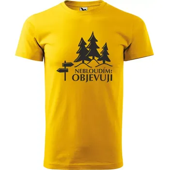 Sablio Tričko s potiskem Nebloudím! Objevuji - žluté 3XL
