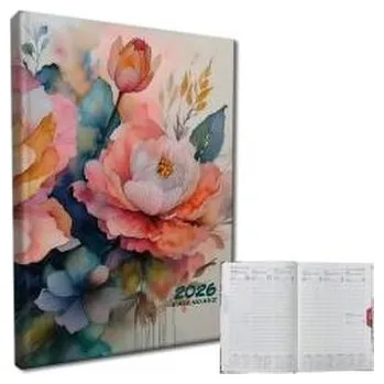 Diář Kalendarz 2026 A5 tygodniowy rozkładówka Kwiaty