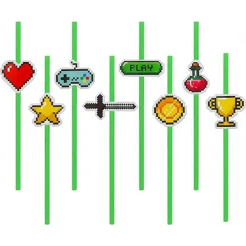 Přisada na vaření a pečení EKO papírová brčka - Game on, 8 ks /BP