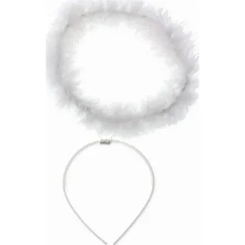 Andělská svatozář bílá – čelenka s peříčky /BP