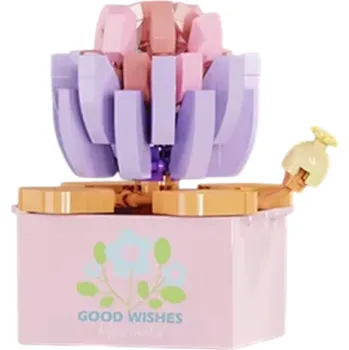 ostatní stavebnice Skládací Stavebnice Květina 6,2 x 4,5 x 6,3 cm Fialovo Růžová 184 ks Květina v květináči Mikro Cihly Dekorace do pokoje pro Děti i Dospělé