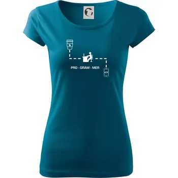 Dámské tričko Programátor mobil - Dámské triko Pure - 2XL ( Petrolejová )