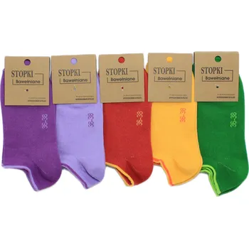 Pánské ponožky 5 párů KOTNÍKOVÉ PONOŽKY BAVLNĚNÝCH PRO MLÁDEŽ NOŽIČEK POLSKÝ 36-38 BAREVNÉ