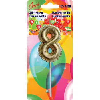 Dortová svíčka Krásná dortová svíčka - nafukovací balonek, číslovka 8