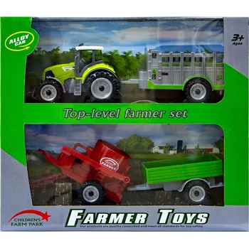 autíčko Traktor s vyměnitelnými přívěsy pro děti zemědělské vozidlo