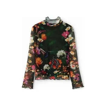 Dámská halenka Desigual dětská halenka s dlouhým rukávem, syntetická, vícebarevná, velikost 116