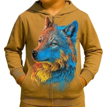 Chlapecká mikina F26 Kolekce dětská mikina bavlna béžová, velikost 122