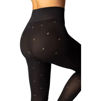 Podprsenka MONA Caro 60 den punčocháče matné mikrovlákno 3D romby černá 2-S Black