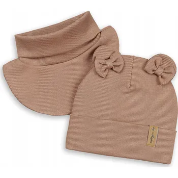 Čepice JARNÍ/PODZIMNÍ SET ČEPICE + NÁKRČNÍK PRO DÍVKU, DVOJITÝ 48-50