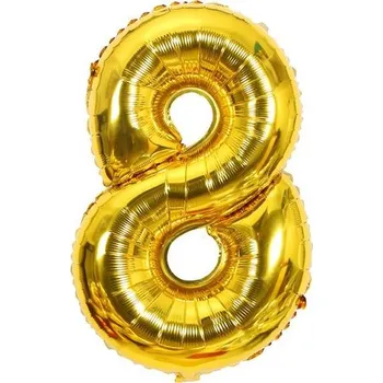 Fóliový balónek číslo osm zlatý 102cm - Cakesicq | Cukrářské potřeby