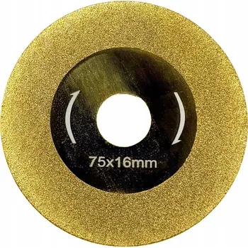 Vrták DIAMANTOVÝ KOTOUČ 75x16mm S GALVANICKÝM POVRCHEM PRO ŘEZÁNÍ / BROUŠENÍ