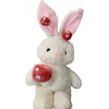 plyšák PLYŠOVÁ HRAČKA KRÁLÍK S HŘÍBKEM MUCHOMŮRKOU 55CM E2642 EMAJ