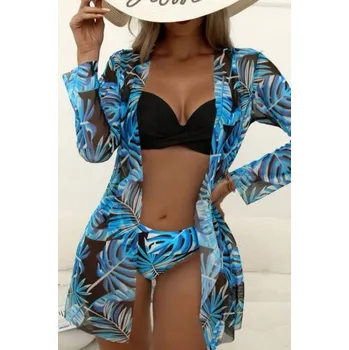 Podprsenka DVOUDÍLNÉ PLAVKY ČERNÉ S VYCPÁVKOU L