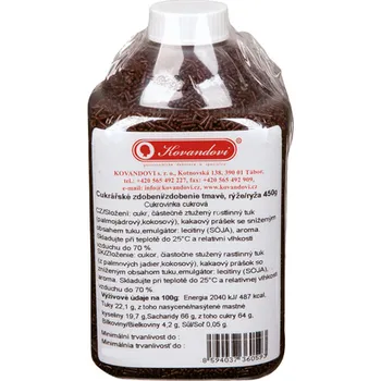 CZ distribuce KOVANDOVI Cukrový posyp - tmavá rýže 450 g