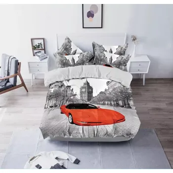 Povlečení NOVINKA 2025 ! POVLEČENÍ S 3D EFEKTEM 140x200/70x90cm - CARS - BIG BEN + POVLAK POLŠTÁŘEK ZDARMA !