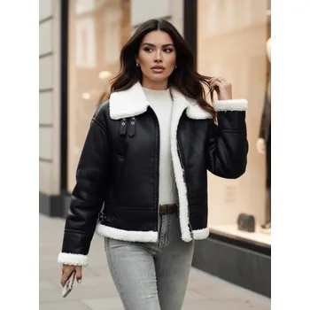 Dámská casual bunda Dámská koženková bunda s kožešinou FURBLAZE TY4730z