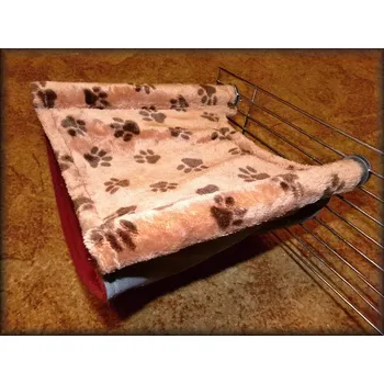 Dvojitá HAMAKA na šroubovací tyčky - šedá + světle hnědá, tlapky