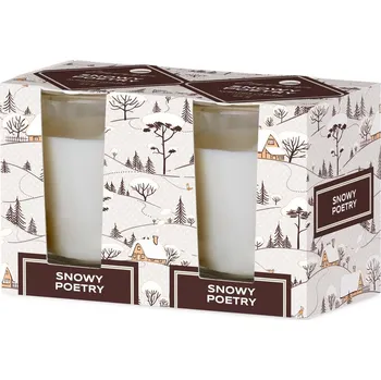 Emocio Sklo 52x65 mm 2ks v krabičce Snowy Poetry - Snowflakes, vonná svíčka