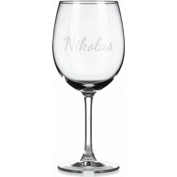 Sklenice Vínová sklenka s gravírovaným jménem – Nikolas