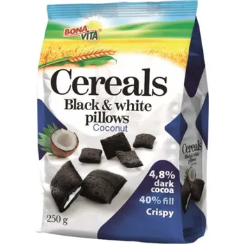 BonaVita Cereální polštářky s náplní Black white pillows s kokosem 250 g