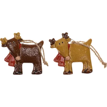 Vánoce Autronic Sob - závěsná ozdoba, keramika, mix 2 druhů, cena za 1 ks