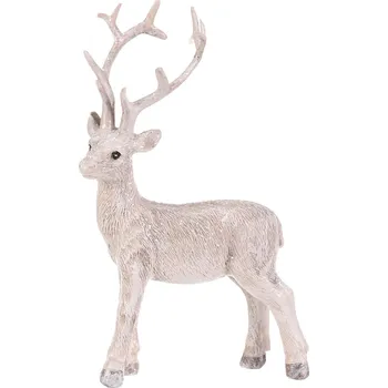 Autronic Jelen - polyresinová figurka, stojící, vel. S, bílý, sada 4 ks