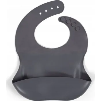 Bryndák Filibabba Silikonový bryndák s kapsou, Stone grey (šedá kamenná)