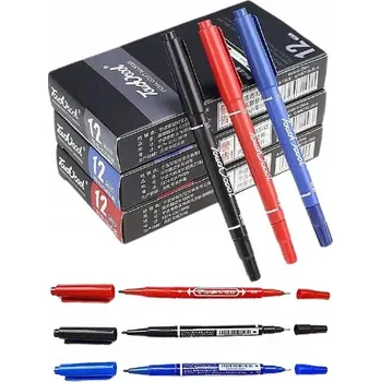 TENKÉ POPISOVAČE fixy OBOUSTRANNÉ mazací fixy CENA ZA sadu 12 Ks do školy i kanceláře